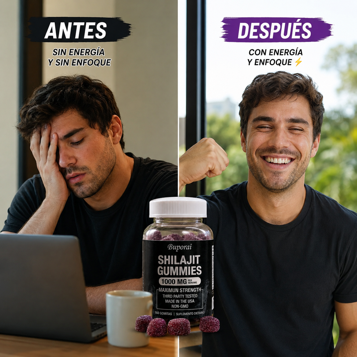 SHILAJIT GOMITAS-💪 RECUPERA TU FUERZA Y VITALIDAD 60 gomitas