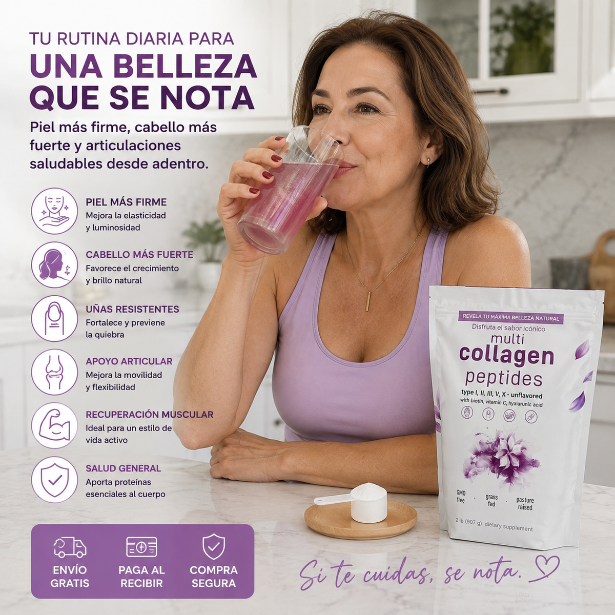✨ Multi-Colágeno Premium 5 en 1 + Biotina & Vitamina C 💖