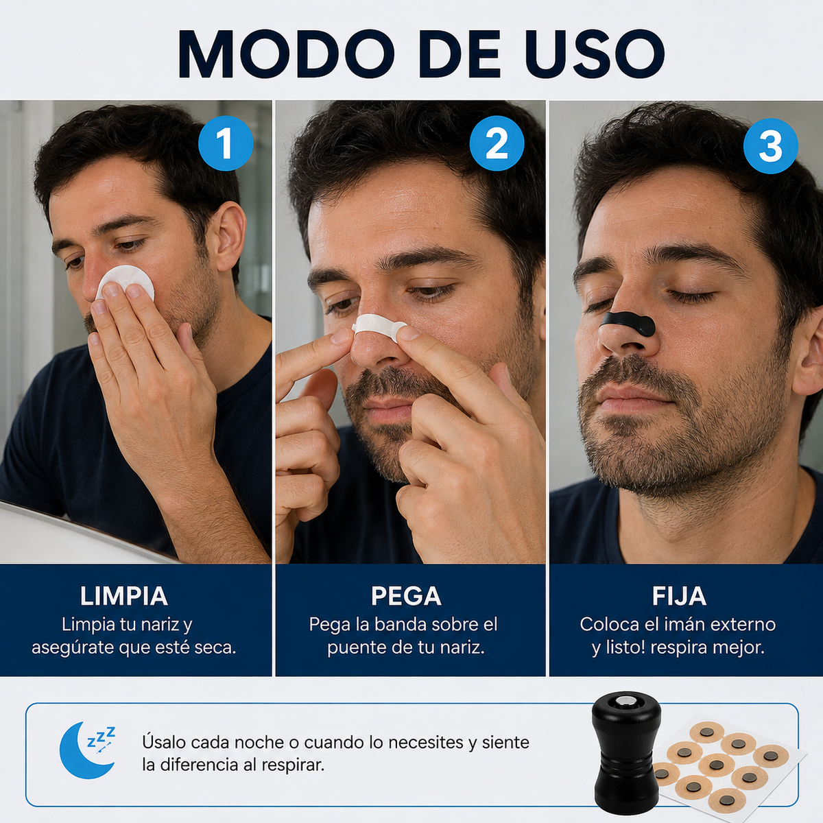 🧲 Banda Nasal Magnética 😴